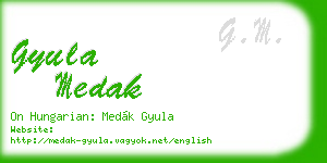 gyula medak business card
